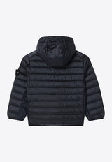 Stone Island Junior Boys Compass Patch Hooded Down Jacket Blue 4100011-BS0024/Q_STONE-V0020