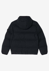 Stone Island Junior Boys Logo Patch Down Jacket Black 4100017-BS0028/R_STONE-V0029
