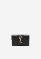 Saint Laurent Cassandre Quilted Envelope Clutch Black 414404BOW01/R_YSL-1000