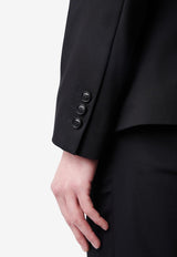 DRYKORN Single-Breasted Slim Satin Blazer Black 42298-888_BLACK