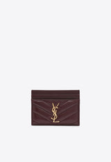 Saint Laurent Cassandre Quilted Leather Cardholder Burgundy 423291AAA44/R_YSL-6195