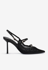Le Silla Morgana 80 Slingback Mesh Pumps 4293D080BXPPNEM 377 Black