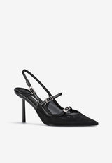 Le Silla Morgana 80 Slingback Mesh Pumps 4293D080BXPPNEM 377 Black