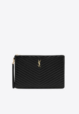Saint Laurent Cassandre Leather Document Holder Black 440222CWU01/R_YSL-1000