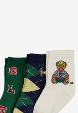 Polo Ralph Lauren Kids Babies Polo Bear Socks - Set of 3 Multicolor 441P03153001CO/R_POLOR-IN