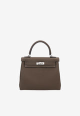 Kelly 25 in Vert Loden Togo Leather with Palladium Hardware