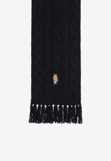Polo Ralph Lauren Polo Bear Fringed Wool Scarf Navy 455981434002WO/R_POLOR-NA