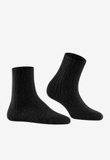FALKE Bedsock Ribbed Slipper Socks Black 46416_BLACK