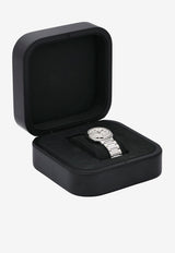 Large Hermès Cut 36mm Watch in Single Tour Bracelet and Diamond Bezel