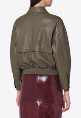 Salvatore Santoro Leather Cropped Jacket Green 49004LE/R_SSANT-OL