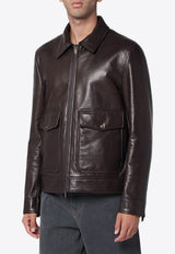 Leather Zip-Up Jacket
