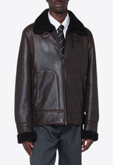 Salvatore Santoro Leather Zip-Up Jacket Brown 49571LE/R_SSANT-DB