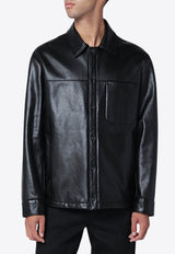 Leather Zip-Up Jacket