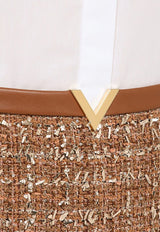 Valentino Glaze Tweed Mini Skirt 4B3RAB108C9/O_VALE-ZZM Brown