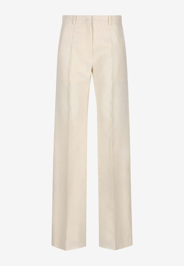 Valentino Wool and Silk Tailored Pants 4B3RB4M78G5 A03 Ivory