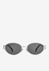 Sunglasses <ul><li>Frame material: metal</li><li>Lens material: acetate</li><li>Frame color: silver</li><li>Lens color: smoke</li><li>Frame shape: oval</li><li>Adjustable nose pads: yes</li><li>Logo print/detail: tonal embossed signature logo</li><li>Style: 4S235CMLB</li></ul> 4S235CMLB.35SG
