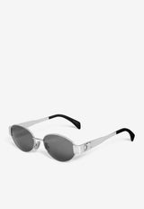 Sunglasses <ul><li>Frame material: metal</li><li>Lens material: acetate</li><li>Frame color: silver</li><li>Lens color: smoke</li><li>Frame shape: oval</li><li>Adjustable nose pads: yes</li><li>Logo print/detail: tonal embossed signature logo</li><li>Style: 4S235CMLB</li></ul> 4S235CMLB.35SG