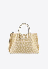 Valentino Iconographic Canvas Tote Bag Beige 4W2B0K39ZRU YT3