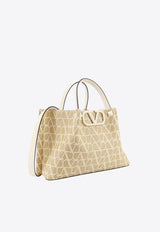 Valentino Iconographic Canvas Tote Bag Beige 4W2B0K39ZRU YT3