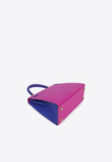 Kelly 25 Sellier in Rose Purple and Bleu Encre Epsom Horseshoe with Brushed Gold Hardware