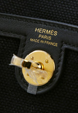 Mini Lindy 20 II in Black Canvas and Swift Leather with Gold Hardware