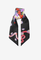 Floral-Printed Square Scarf