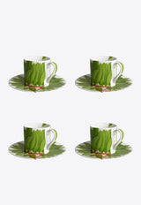 TAITÙ Fil Rouge Foglie Espresso Cup with Saucer - Set of Green 5-191