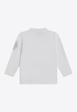 Stone Island Junior Boys Compass Embroidered Long-Sleeved T-shirt White 5100012-CS00B0/Q_STONE-V0001
