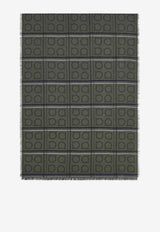 Ferragamo Tartan Jacquard Cashmere-Blend Scarf Olive 520130 ST 4GANCI 779412 OLIVE