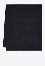 Ferragamo Gancini Square Wool-Blend Scarf Gray 520144 ST NEWFIBBIE 785252 ANTRACITE