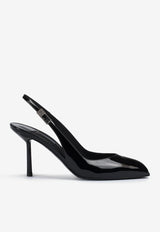 Le Silla Clivage 80 Slingback Pumps in Patent Leather 5305D080BXPPKAB 001 Black