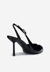 Le Silla Clivage 80 Slingback Pumps in Patent Leather 5305D080BXPPKAB 001 Black