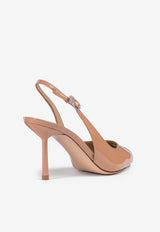 Le Silla Clivage 80 Slingback Pumps in Patent Leather 5305D080BXPPKAB 152 Nude