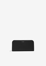 Saint Laurent Stamped Logo Zip-Around Wallet Black 534290BTY0N/R_YSL-1000