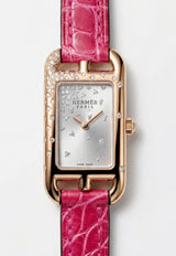 Small Nantucket 29mm Watch in Shiny Alligator Single Tour Strap with Sprinkled Diamond Bezel