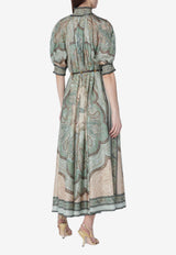 Zimmermann Wanderlust Tapestry Print Midi Billow Dress Multicolor 5581DRS262SI/S_ZIMM-TT