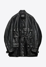 Prada Antiqued Leather Jacket Black 56A242OOO180O/S_PRADA-F0002
