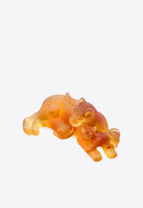 Daum Crystal Lioness & Cubs Sculpture Amber 5708