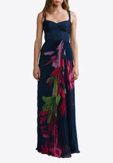 AMUR Drea Pleated Maxi Dress Green 58115165_MULTI COLO