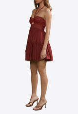 AMUR Jackson Combo Mini Dress Red 58115185_MAHOGANY