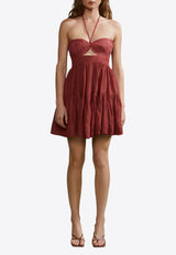 AMUR Jackson Combo Mini Dress Red 58115185_MAHOGANY