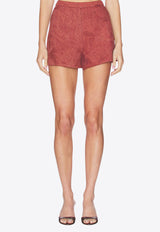 AMUR Kailana Raffia Shorts Red 58315188_MAHOGANY
