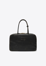 Miu Miu Beau Vintage Leather Logo Shoulder Bag Brown 5BB117MONAF6P/R_MIU-F0201