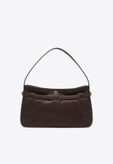 Miu Miu Medium Aventure Nappa Leather Shoulder Bag Dark Brown 5BC181OOO2BBL/R_MIU-F0NBL