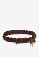 Miu Miu Braided Leather Belt Brown 5CC7222G7V/S_MIU-F0005