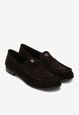 Miu Miu Logo Stamp Suede Loafers Brown 5D499E015054/R_MIU-F0003