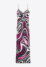 Pucci Marmo Print Maxi Dress Multicolor