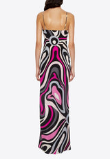 Pucci Marmo Print Maxi Dress Multicolor