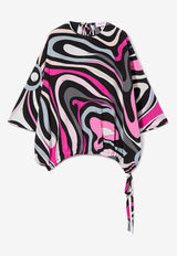 Pucci Marmo Print Cape Blouse Multicolor