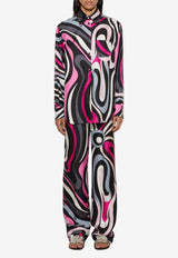 Pucci Marmo Print Wide-Leg Pants Multicolor